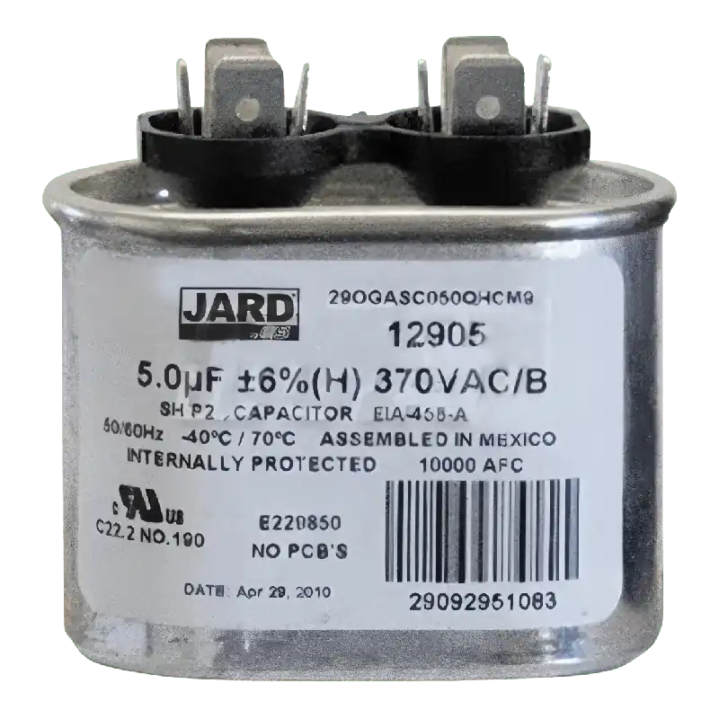 MARS Motors and Armatures 12905 Jard 5 MFD 370VAC Single Section Oval Motor Run Capacitor