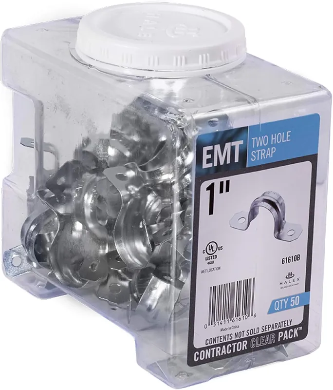 HALEX 61610B Electrical Metallic Tube (EMT) 2-Hole Strap 1 Inch