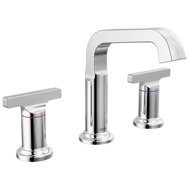 Delta 35587-PR-DST Tetra Lavatory Faucet Widespread 4-16 Inch Spread 2 Lever ADA WaterSense Lumicoat Chrome