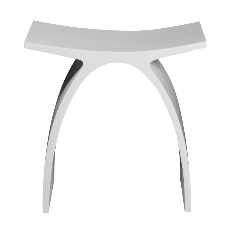 ALFI ABST77 Arched White Matte Solid Surface Resin Bathroom Shower Stool