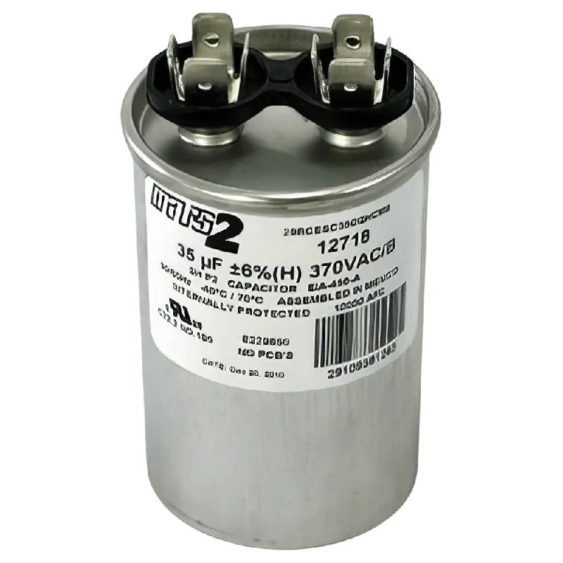 MARS Motors and Armatures 12718 Mars 35MFD 370VAC Single Section Round Motor Run Capacitor, Aluminum