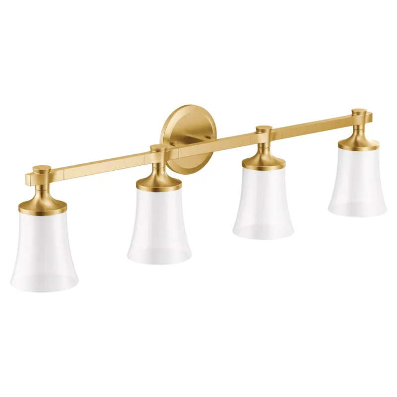 Moen YB0364BG Flara 4-Light Dual-Mount Bath Bathroom Vanity Light Fixture 100 watts