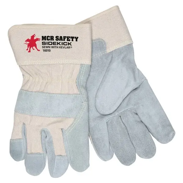 MCR SAFETY 16010M SideKick Leather Palm Gloves Medium
