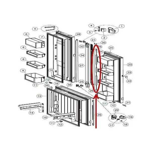 Fisher & Paykel 845735P Trim Side Door PC Replacement 845735P