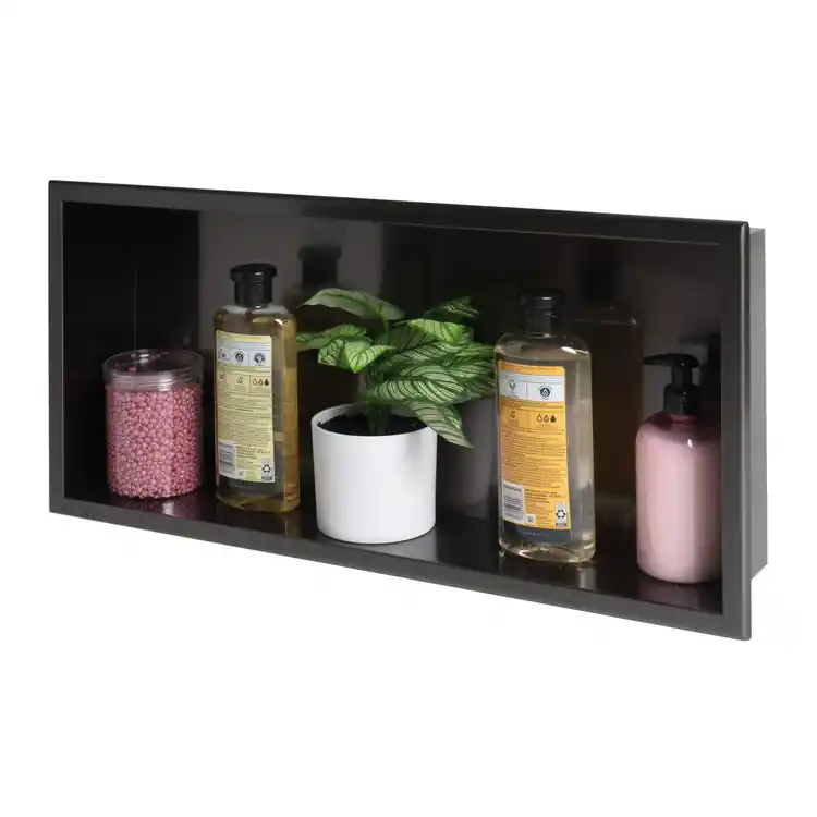 ALFI ABNP2412-BB brand ABNP2412 24 inches x 12 inches Stainless Steel Horizontal Single Shelf Shower Niche