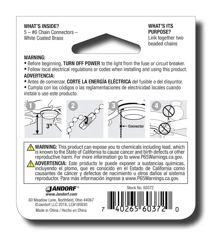 Jandorf 60372 Chain Connector 6 Pack of 5