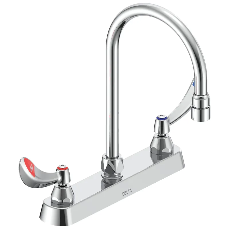 Delta 26C3934-LS-TI Commercial Two Handle Deck-Mount Faucet