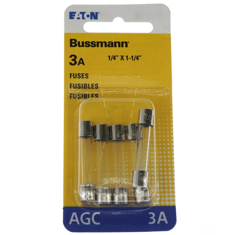 EATON BP/AGC-3-RP Bussmann 3 Amp Glass Tube Fuse Pack of 5