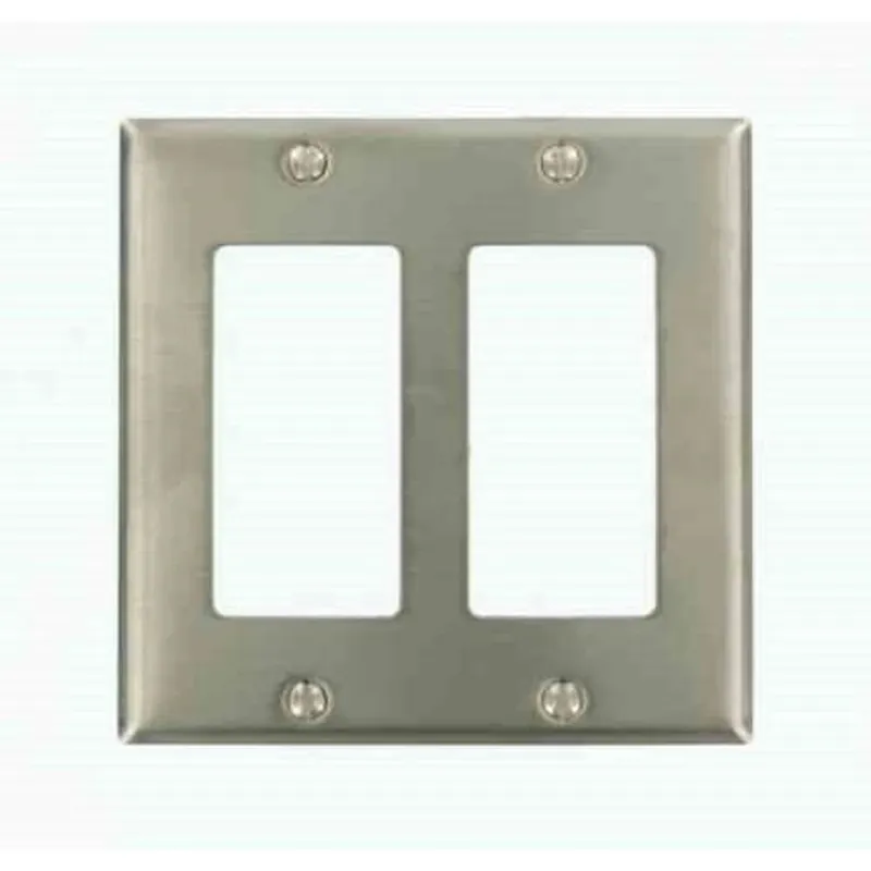 Leviton 000-84409-040 2-Gang Decora Wall Plate Stainless Steel