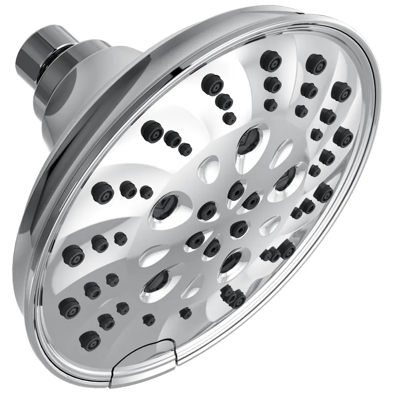 Delta 52669-PR Universal Showering Components: H2Okinetic 5-Setting Traditional Raincan Shower Head