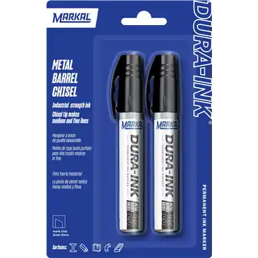 Markal 96237 Dura Ink 25 Permanent Ink Black Carded 2 Pack