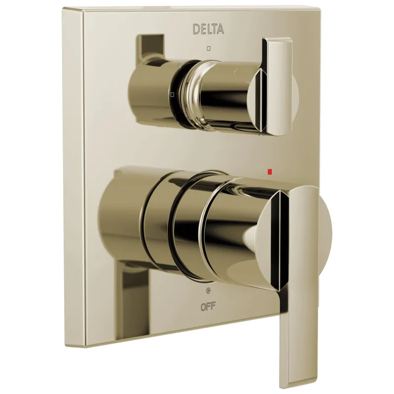 Delta T24867-PN Ara Angular Modern Monitor 14 Series Valve Trim with 3-Setting Integrated Diverter