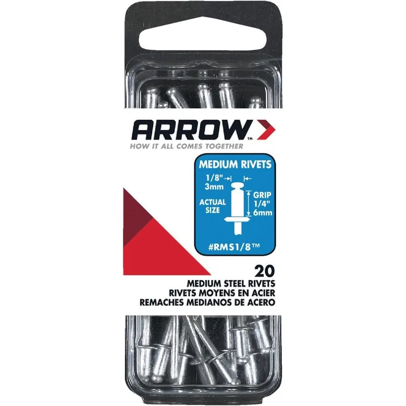 ARROW RMS1/8 Steel Rivet 1/8 In. x 1/4 In. 20-Count