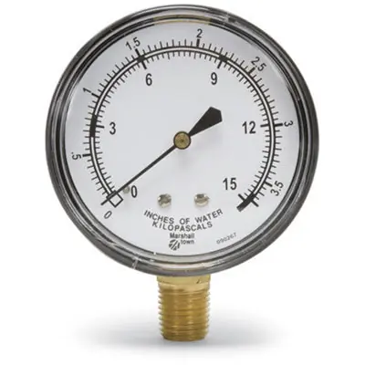 Marsh Bellofram G22687 2-1/2 0-100 WC Diaphragm Gauge 1/4 LBM