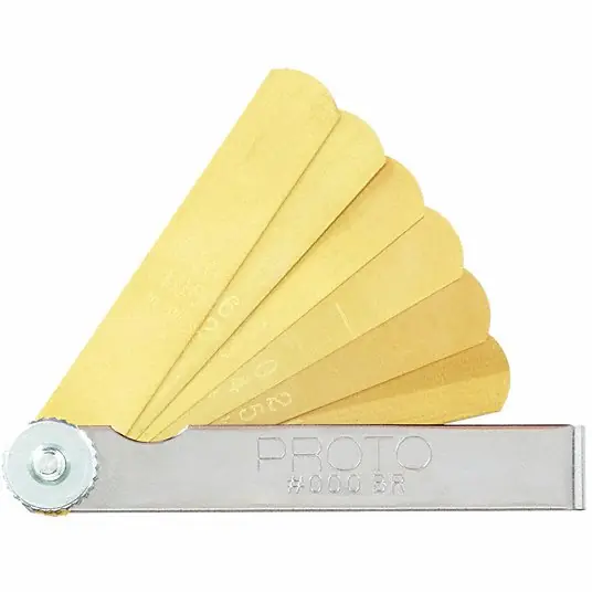 Proto J000BR 6 Blade Non-Magnetic Feeler Gauge Set, 1/2 inches x 3 inches Blades