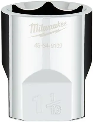 Milwaukee 45-34-9109 Standard Socket With Four Flat Sides 1/2 in 1-1/16 in 6 Points