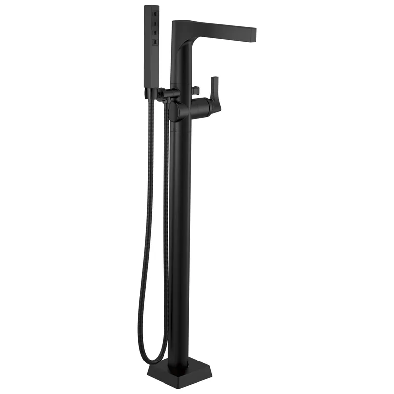 Delta T4774-BLFL Roman Tub Trim Zura Floor Mount with Handshower 1 Lever ADA