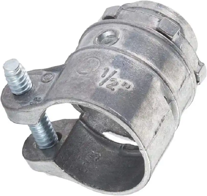 HALEX 04203B Flexible Metal Conduit (FMC) Squeeze Connectors 3/8 inch 50 Per Pack