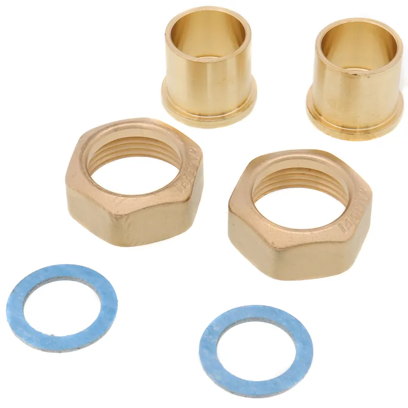 Caleffi NA12259 3/4 inches Sweat Fitting Kit w/ 1 inches Union Nuts, Washers & Tailpieces (Bag of 2)