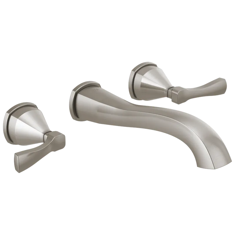 Delta T3576LF-SS-PR-WL Two Handle Wall Mount Bathroom Faucet Trim 1.2 GPM R3500-WL