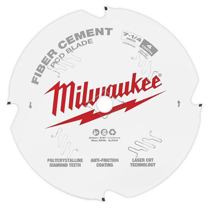 Milwaukee 48-40-7000 4T PCD/Fiber Cement Circular Saw Blade 7 1/4 Inch