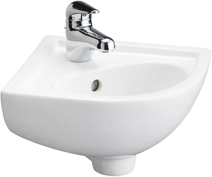 Barclay 4-745WH Petite Corner Wall-Hung Basin 17-3/8 inches W x 14-3/8 inches D x 7-1/2 inches H