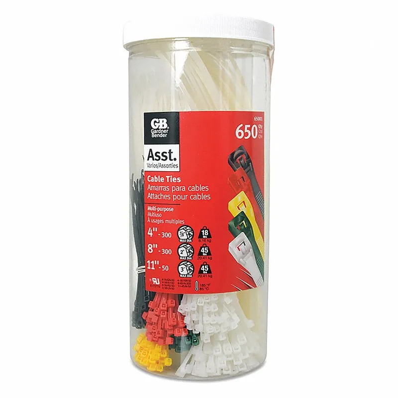 Gardner Bender 65001 Assorted Cable Ties PK 650