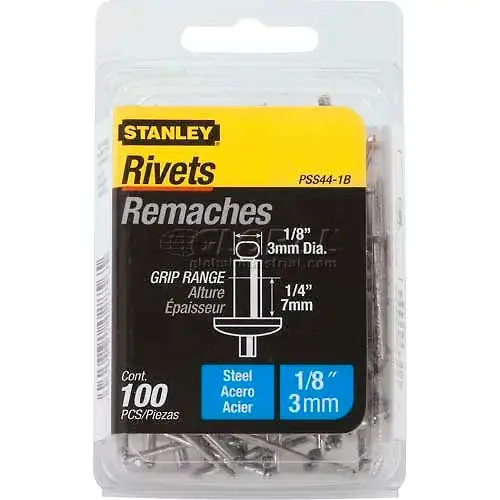 STANLEY PSS44-1B Steel Rivets 1/8 inches x 1/4 inches (100 Pack)