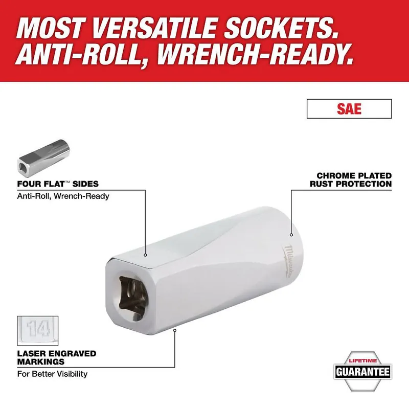 MILWAUKEE 45-34-9021 1/4 inches Drive 9/16 inches SAE Deep Socket