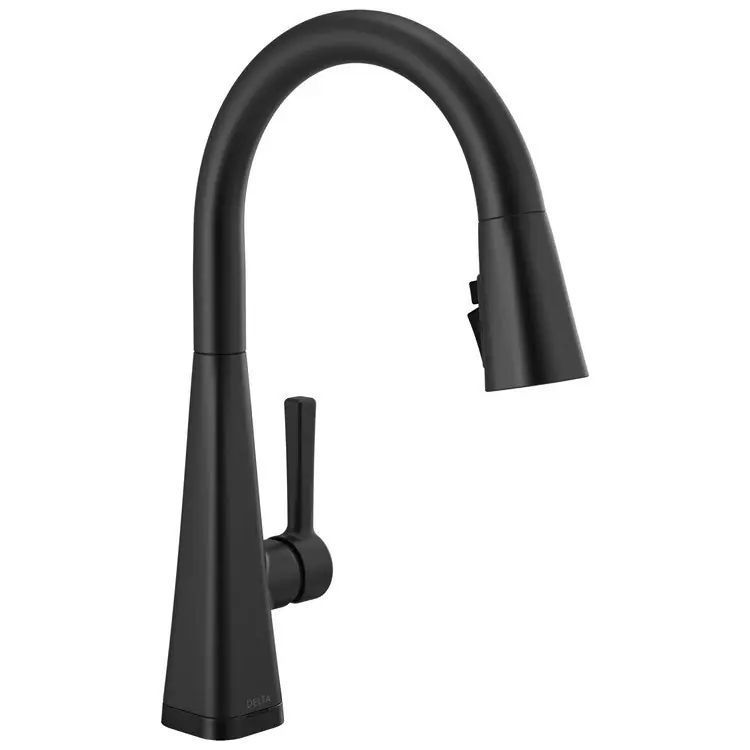 Delta 19802TZ-BL-DST Kitchen Faucet Lenta 1 Lever ADA Matte Black Pull Down 1.8 Gallons per Minute