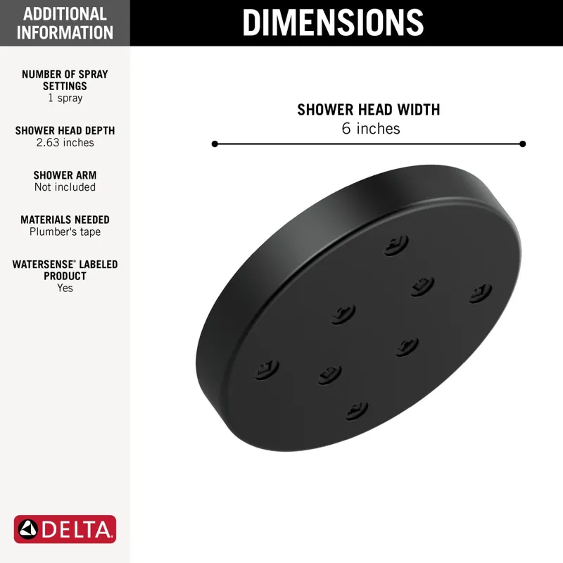 Delta 52175-BL Okinetic Single-Setting Metal Raincan Shower Head