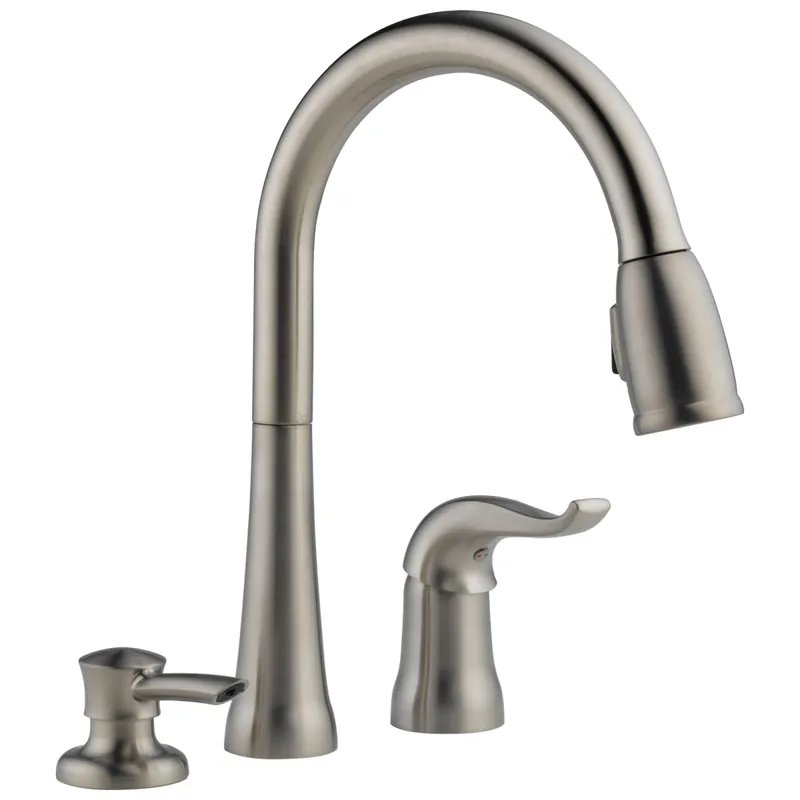 Delta 16970-SSSD-DST Kate Single Handle Pull-Down Kitchen Faucet with Soap Dispenser