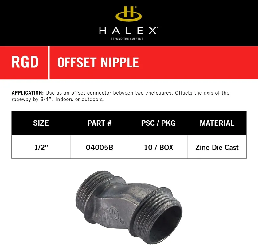 HALEX 04005B Rigid Reducing Bushing 3/8 Inch x 1/2 Inch