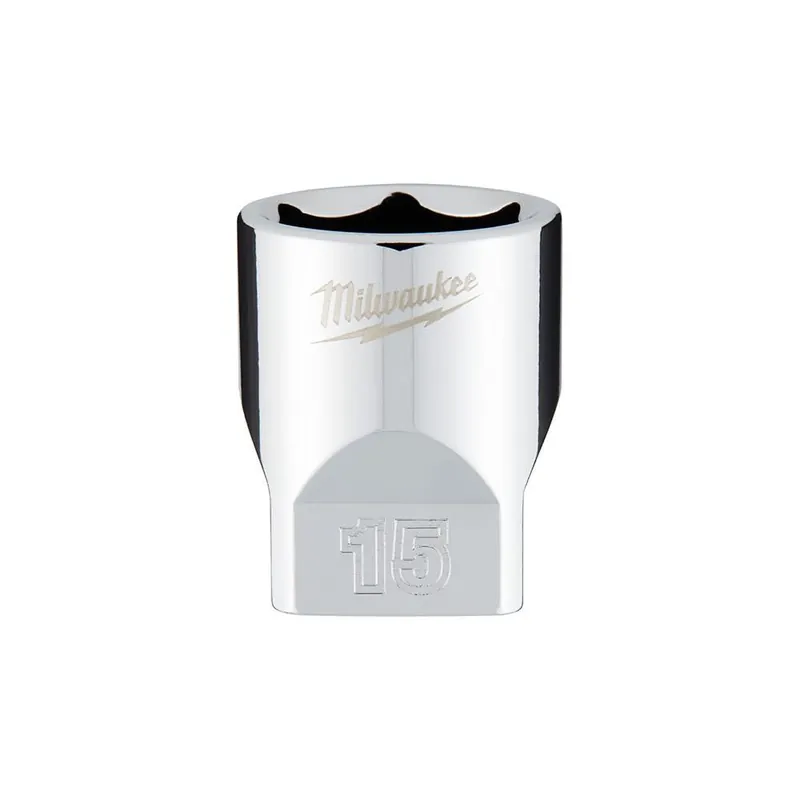 Milwaukee 45-34-9041 1/4 Inches Drive 15mm Metric Socket With FOUR FLAT Sides