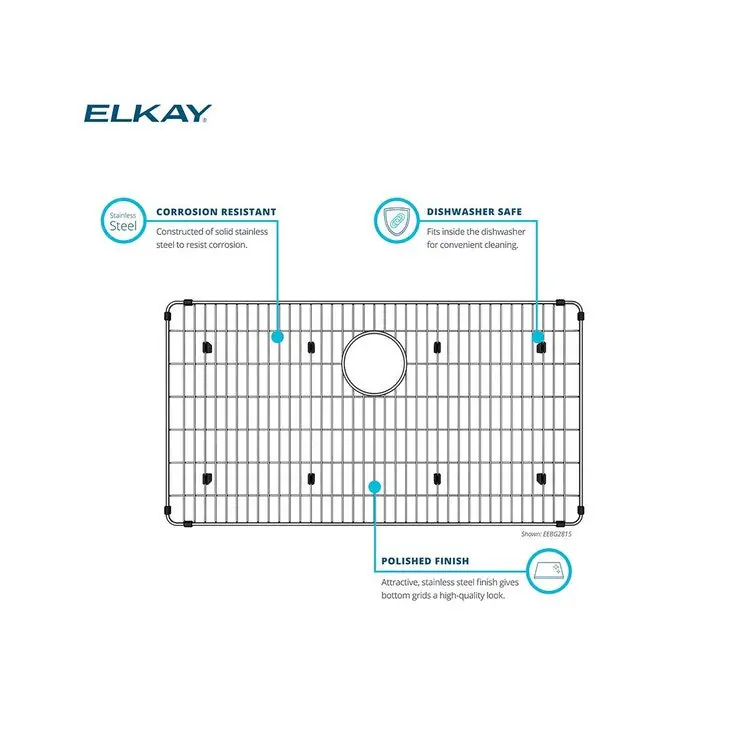 Elkay LKWRBG16SS Wavy Wire Bottom Grid 15 x 15 Inch