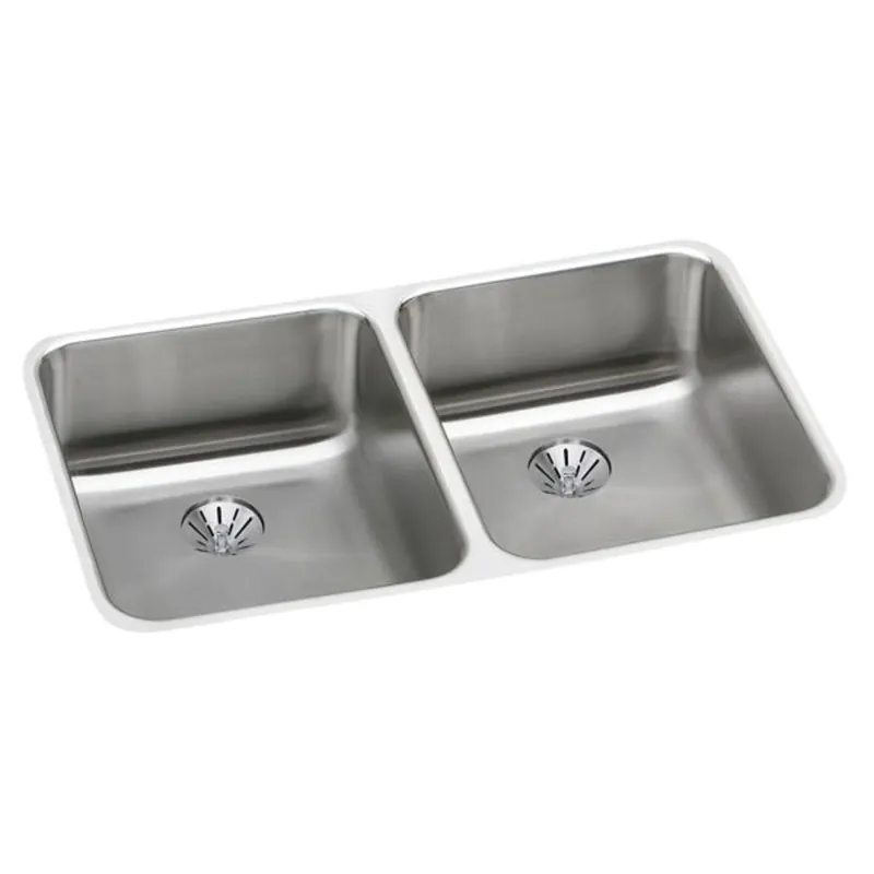 Elkay ELUHAD311850PD Lustertone 30-3/4 x 18-1/2 Double Bowl Undermount Kitchen Sink
