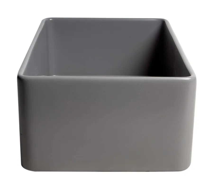 Alfi ABF3318S-GM Grey Matte Fireclay 33 in. Single Bowl Farmhouse Apron Workstation Kitchen Sink