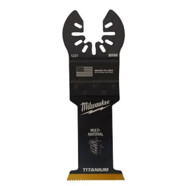 MILWAUKEE 49-25-1522 1-3/8 inches Universal Fit OPEN-LOK Oscillating Multi-Tool Titanium Enhanced Bi-Metal Blade for Wood and Metal (2 PK)