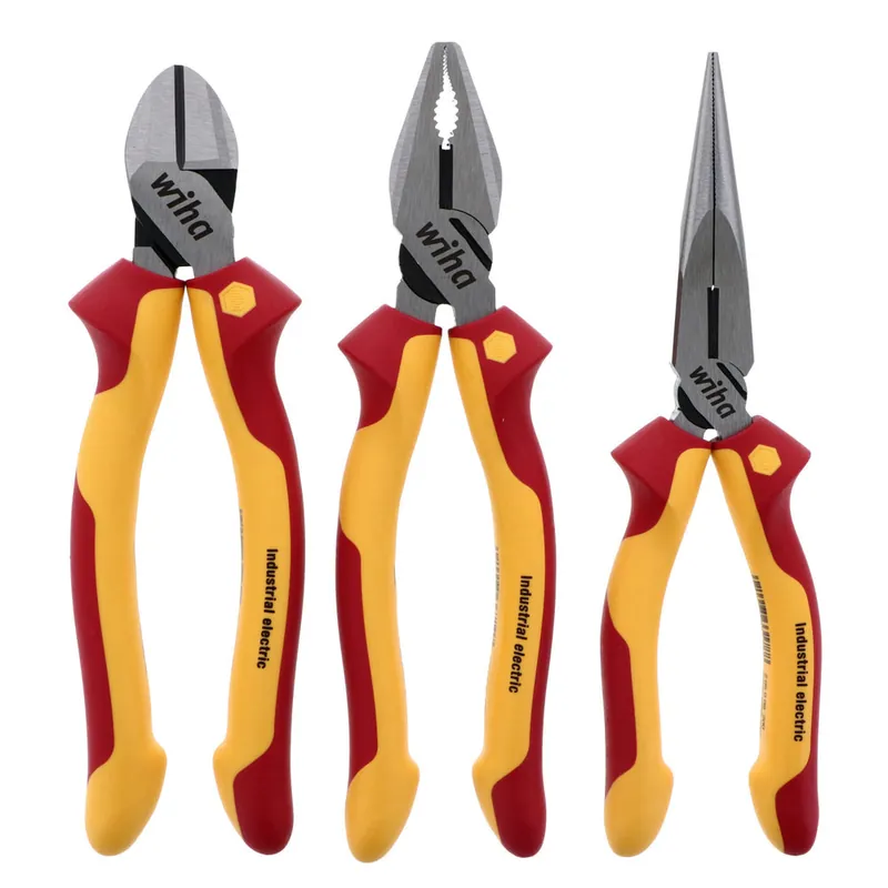 WIHA TOOLS 32981 Insul Indl Pliers/Cutters Set 3 Pc