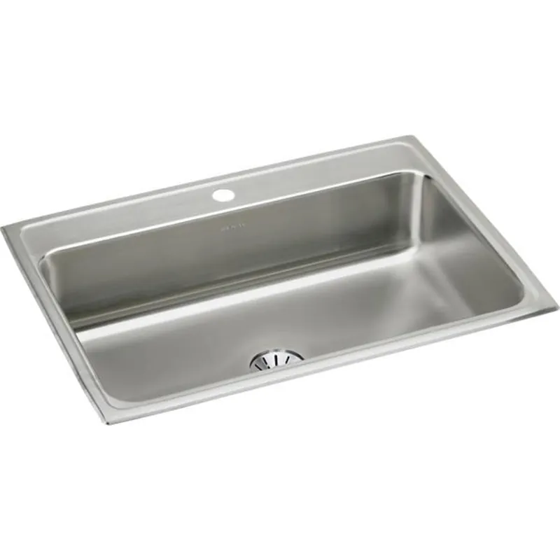 Elkay LR3122PD1 Lustertone Classic Stainless Steel Drop-In Sink 31 inches x 22 inches x 7-5/8 inches