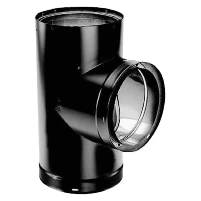 M&G Duravent 8855 DuraVent 8 Inches DVL Double-Wall Black Tee with Clean-out Cap