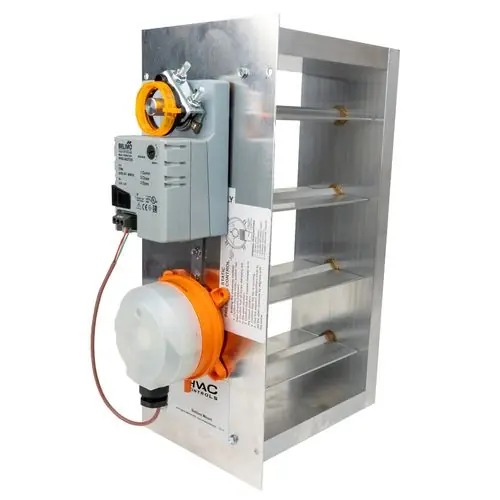 Io Hvac Controls EB-1008-BM 10 x 08 Heavy Duty Motorized Bypass Damper - Bottom Mounted