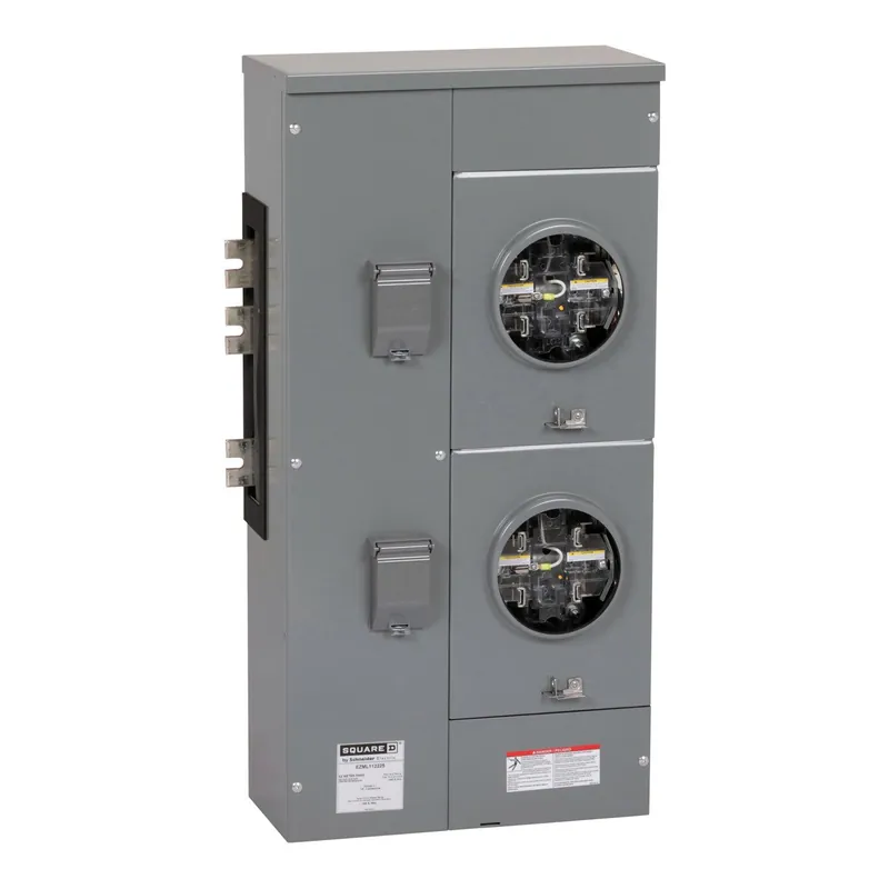 Square D EZML112225 Meter-Pak 120/240 VAC 225 Amp 1-Phase 3-Wire Ringless Meter Center Branch Unit