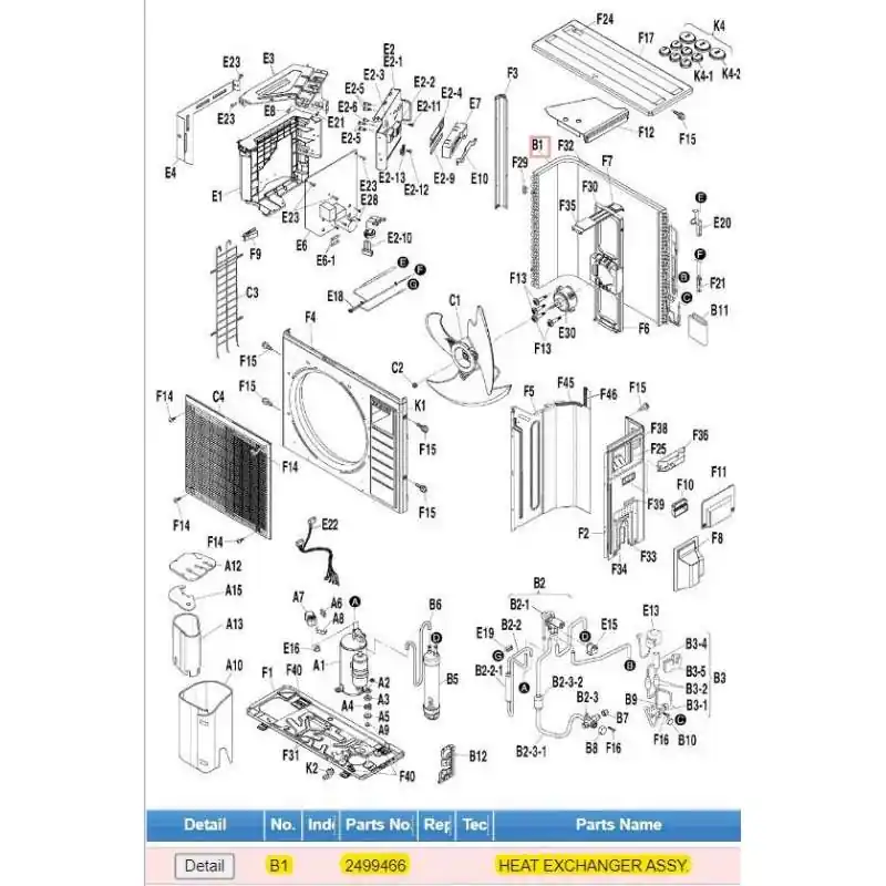 Daikin 2499466 Heat Exchanger Assy.