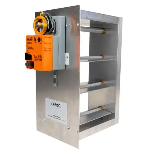 Io Hvac Controls RM-2220-BM Rheem 22 x 20 Rectangular Bottom Mount Zone Damper, 35 Second Belimo Actuator (3-Wire)