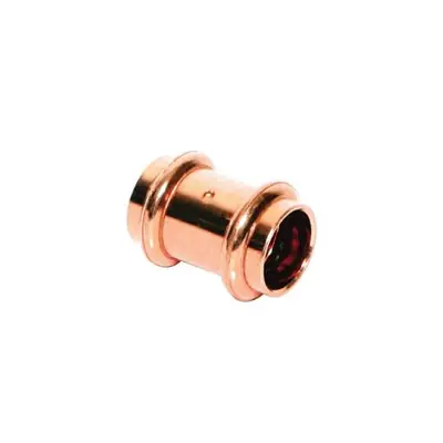 Everflow PPRC0012 Copper Coupling w/Stop, P x P, 1/2 feet' x 1/2 feet'