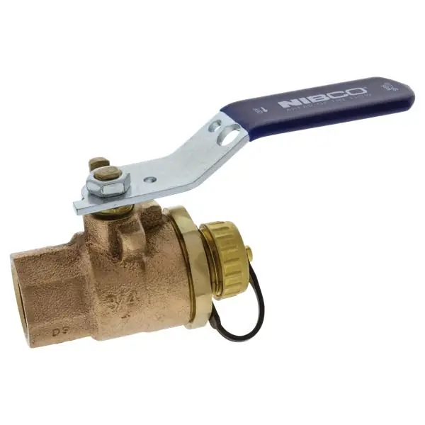 Nibco Valves T-585-70-66-HC Two-Piece Bronze Ball Valve - Stainless Steel Trim, Hose Connection