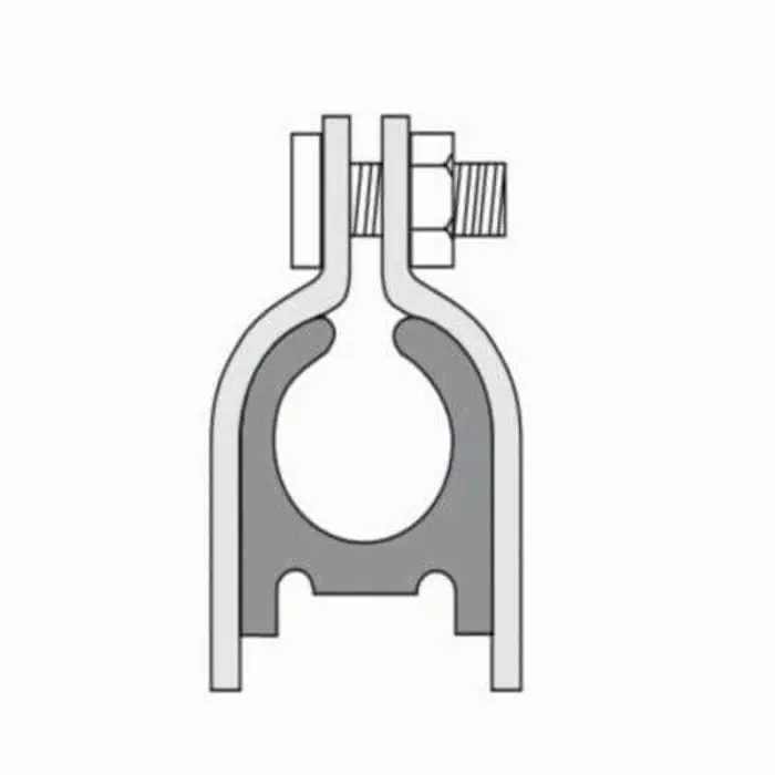 Phd Manufacturing S2504 GG Strut Clamp with Cushion 1/2 in, 50 lb Load, 5/8 in OD