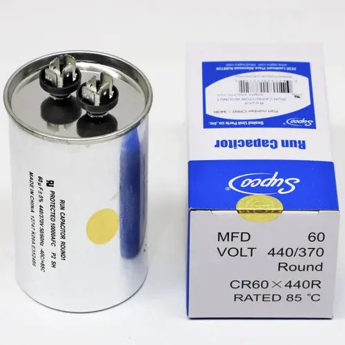 Sealed Unit Parts Supco CR60X440R HVAC Motor Round Run Capacitor 60 MFD 440 Volts