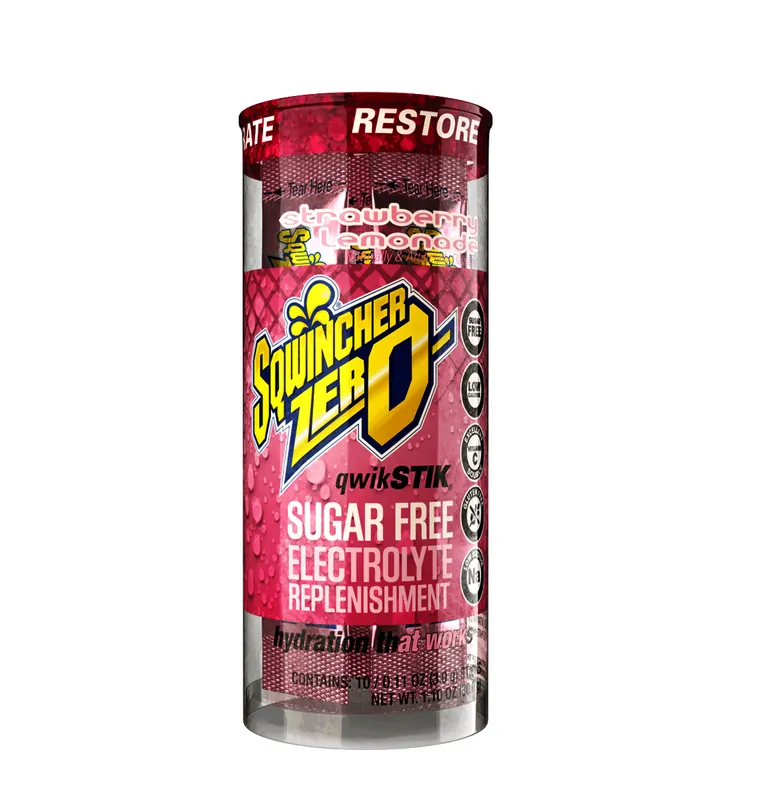 Sqwincher 159060117 Qwik Stik Straw Lemonade 20oz Yield 10 Ct Tube